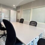 Meeting table and workspace in the Show Reel NI Building, Lisbon