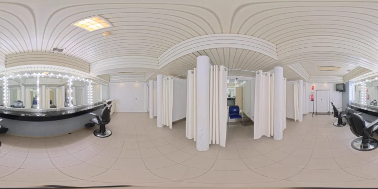 Vista 360 do camarim e dressing room do Estúdio 3 da Show Reel em Lisboa